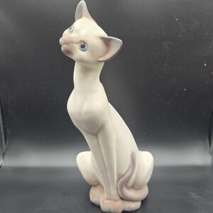 Vintage Anthony Freeman McFarlin Pottery 1957 SIAMESE CAT Figurine 14" USA Kitty